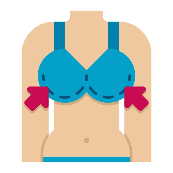 Breast Reduction Plastic Surgery Icon — Stock Vector