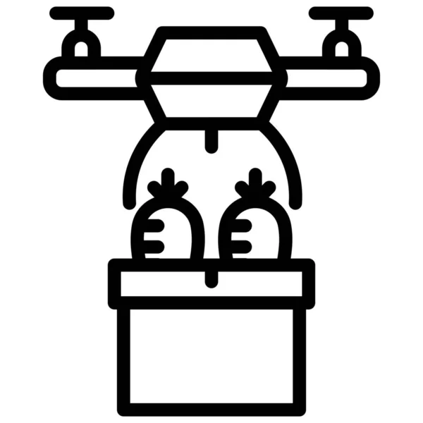 Künstliche Intelligenz Automatisches Drohnen Symbol Umriss Stil — Stockvektor