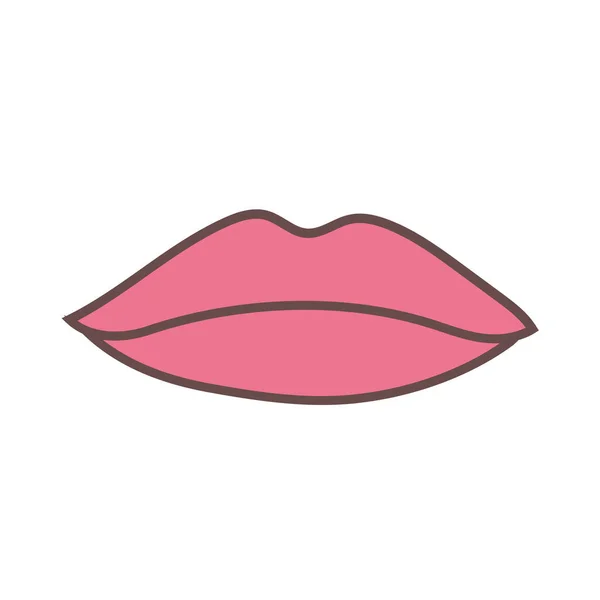 Lèvres Beauté Lèvres Icône Dans Style Contour Rempli — Image vectorielle