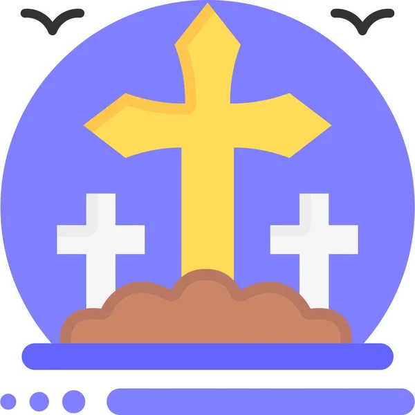 Kyrkogård Cross Rip Ikon Halloween Kategori — Stock vektor