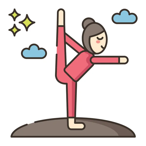 Meditación Retiro Yoga Icono — Vector de stock