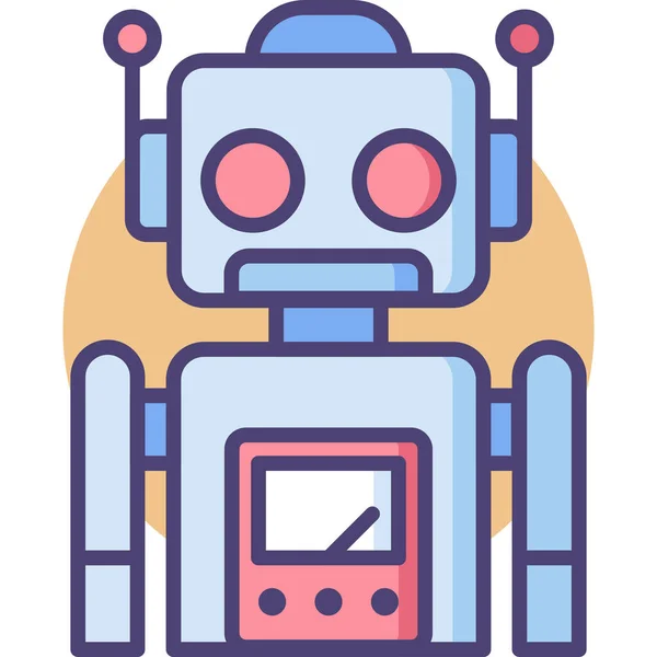 Robot Robot Robotika Ikon Teltházas Stílusban — Stock Vector