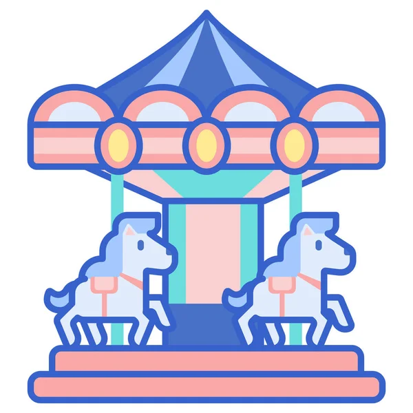 Карнавальний Значок Карусельного Цирку Заповненому Стилі — стоковий вектор