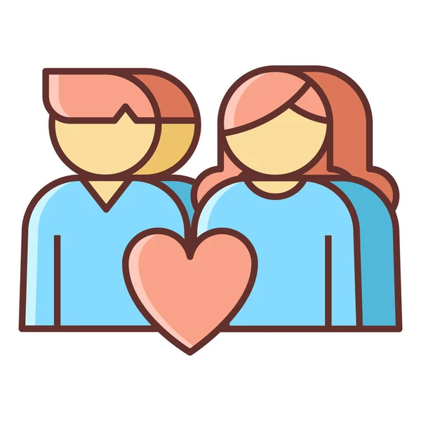 Dating Love Relationship Icon Filled Outline Style — Stockvector