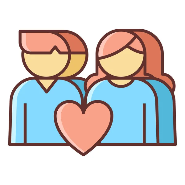 Citas Icono Relación Amor Estilo Contorno Lleno — Vector de stock