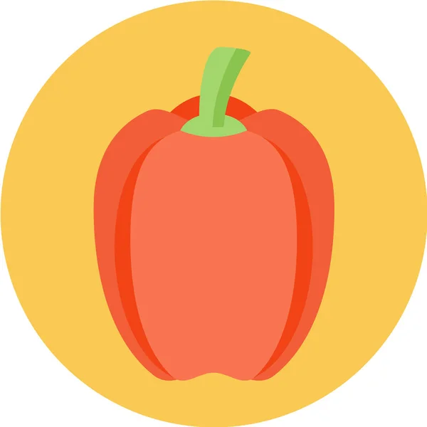 Paprika Flat Food Drinks Icon Flat Style — Stockový vektor