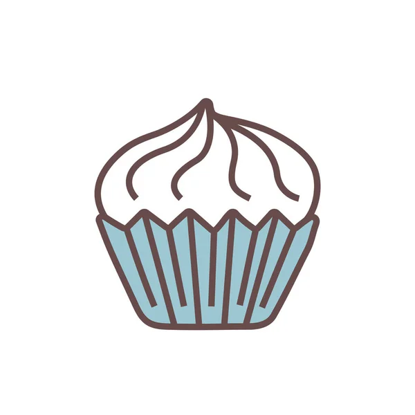 Cupcake Pastanesi Doğum Günü Ikonu — Stok Vektör