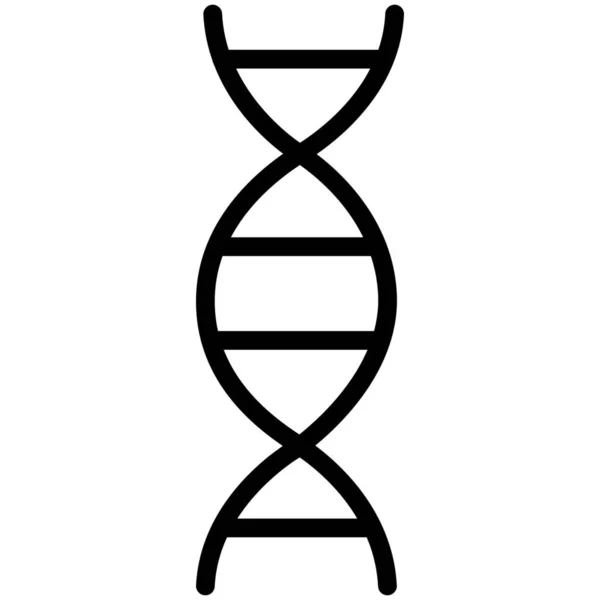 Icona Genetica Del Dna Biologia Stile Contorno — Vettoriale Stock