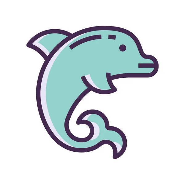 Dolphin Dolphin Show Filled Outline Icon Filled Outline Style — Wektor stockowy