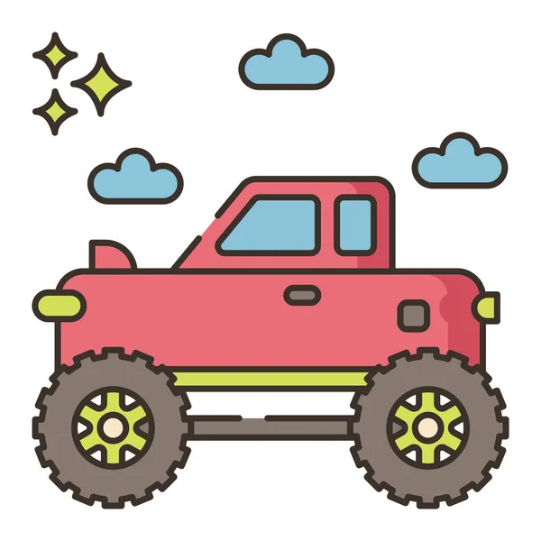 Monster Motor Sport Toon Pictogram — Stockvector