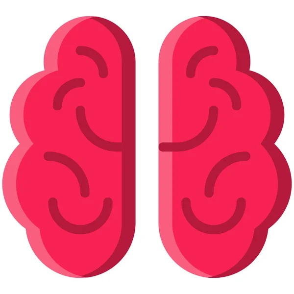 Brain Brainstorm Head Icon Flat Style — Stock Vector