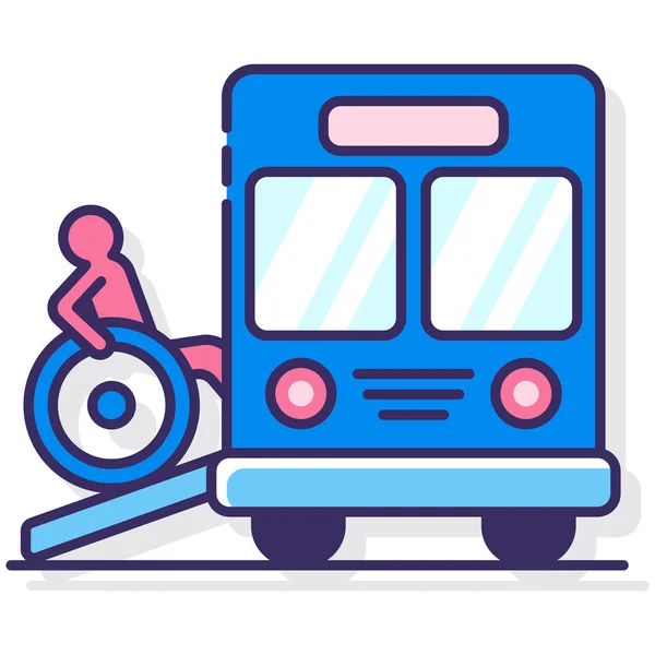 Bus Ramp Transportation Icon Filled Outline Style — Διανυσματικό Αρχείο