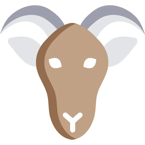 Ícone Cabras Cabra Animal Estilo Plano — Vetor de Stock