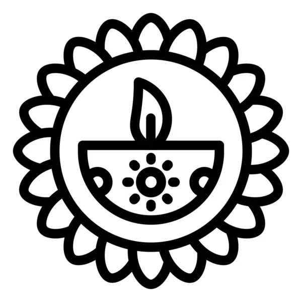 Candle Diwali Festival Icon — Stock Vector