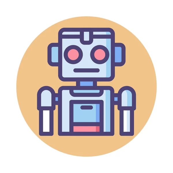 Bot Robot Robotics Icon Badge Style — Wektor stockowy