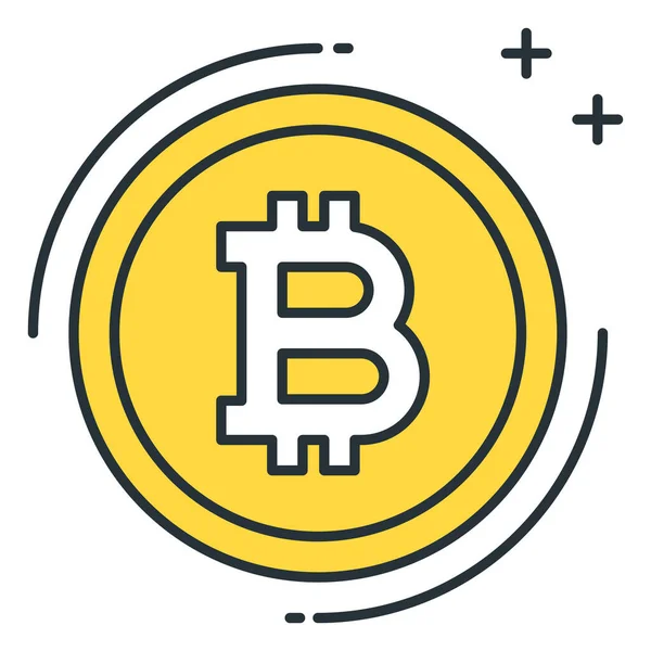 Bitcoin Blockchain Kryptowährungssymbol Ausgefüllten Umriss — Stockvektor