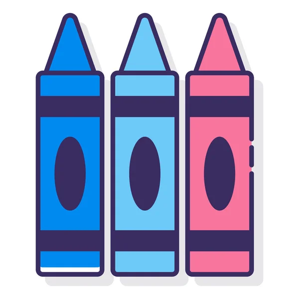 Colour Crayon Drawing Icon — Stock Vector