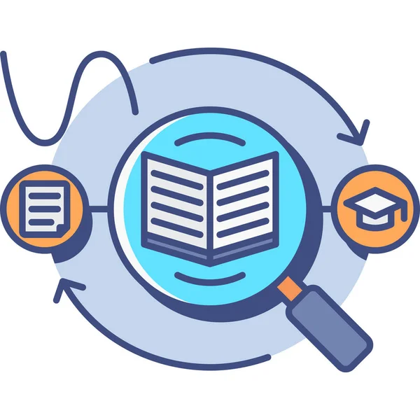 Иконка Исследования Продольного Образования Стиле Заполненного Контура — стоковый вектор
