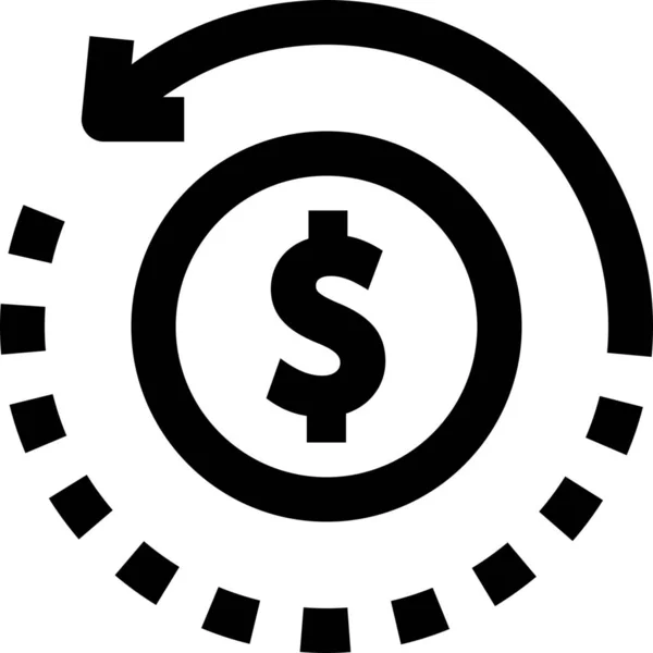 Change Bancaire Icône Dollar Dans Style Contour — Image vectorielle