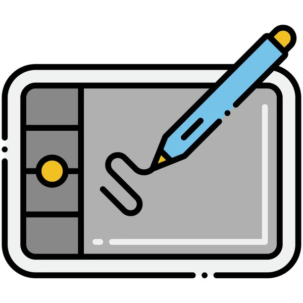 Desenho Desenho Tablet Ícone — Vetor de Stock