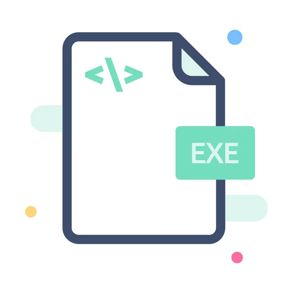 Document Executable File File Extension Icon Filled Outline Style — Stock Vector