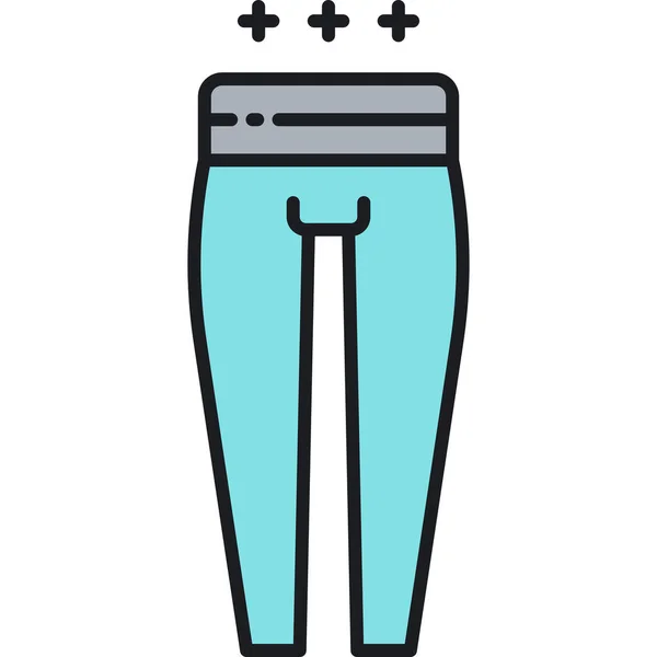 Pantalones Yoga Pantalones Icono Yoga Estilo Contorno Lleno — Vector de stock