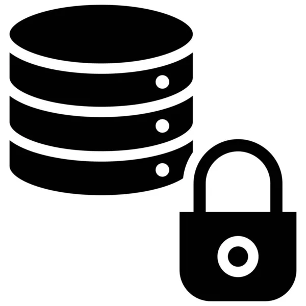 Datenbank Schutzsymbol Für Backup Rechenzentren Solidem Stil — Stockvektor