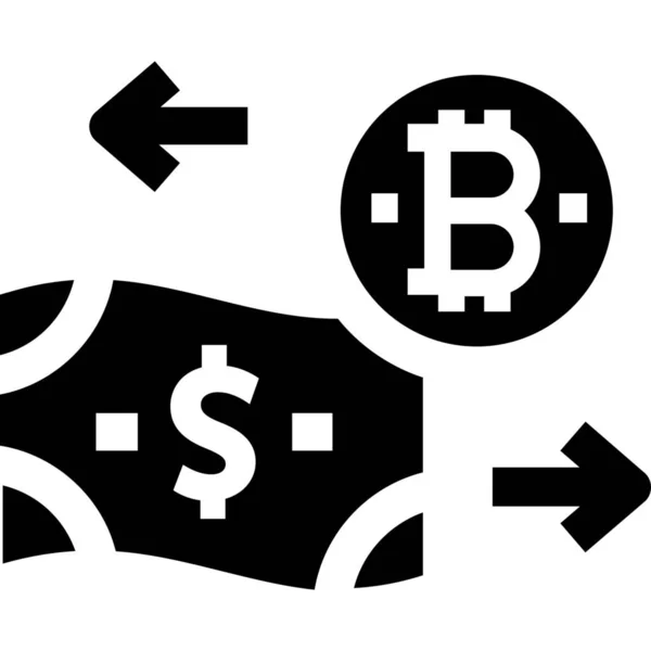 Konvertierung Kryptowährungsumtausch Bargeld Symbol — Stockvektor