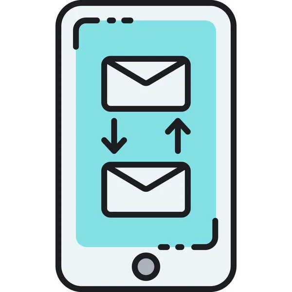 Email Communication Email Conversation Email Transfer Icon Filled Outline Style — Vetor de Stock