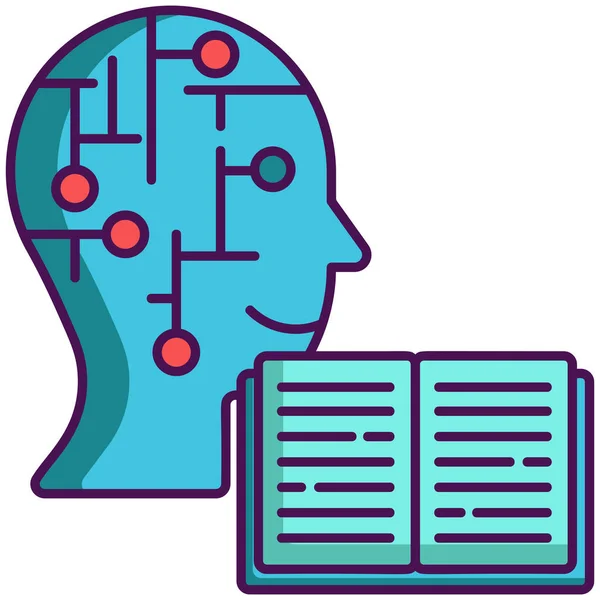 Aprendizagem Inteligência Artificial Ícone Supervisionado — Vetor de Stock