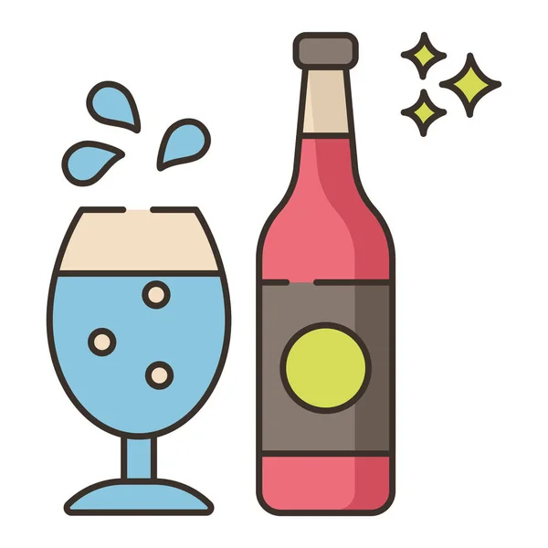 Brewery Brewpub Drinks Icon Filled Outline Style — Stockvector