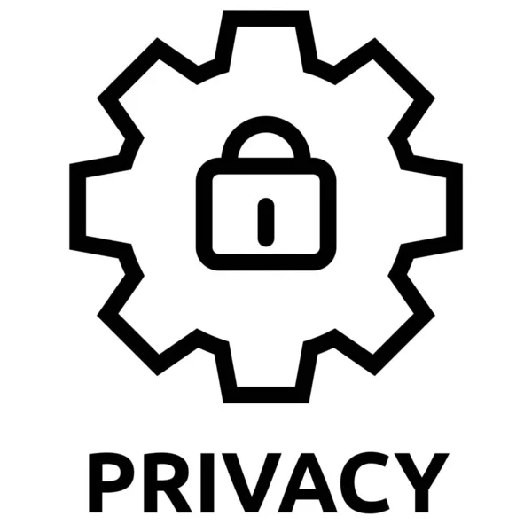 Privacy Privacy Bescherming Privacy Instellingen Icoon Omtrek Stijl — Stockvector