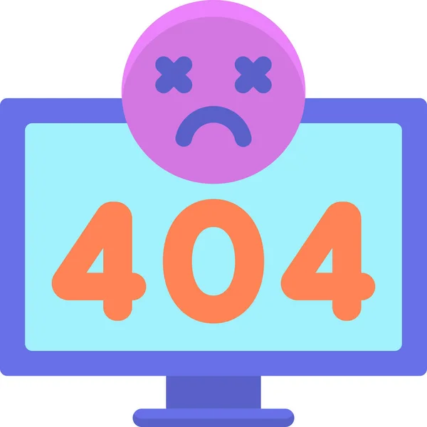 404 Bug Error Icon Flat Style - Stok Vektor