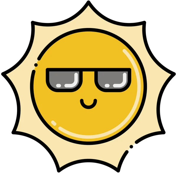 Cool Shade Sun Icon Summer Category — Stock Vector