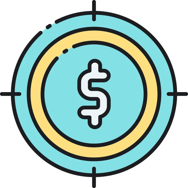 Crowdfunding Goal Crowdfunding Target Finance Goal Icon Full Outline Style — Vettoriale Stock
