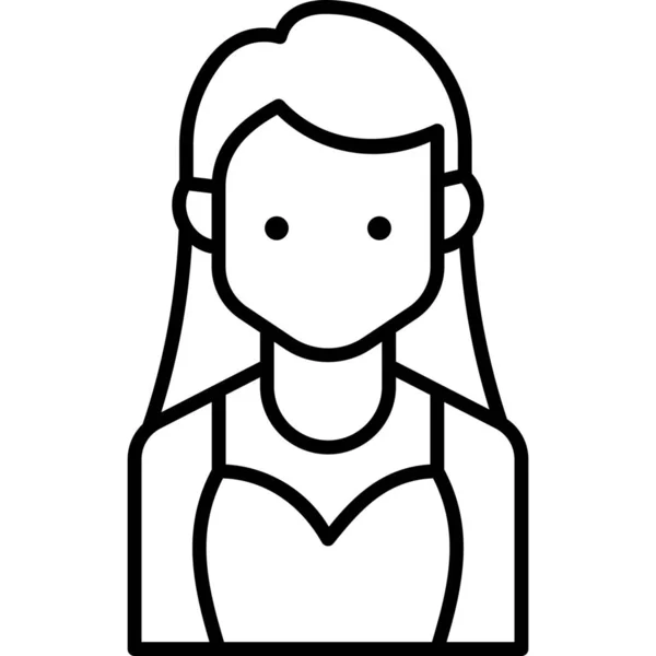 Femme Avatar Personnes Icône — Image vectorielle