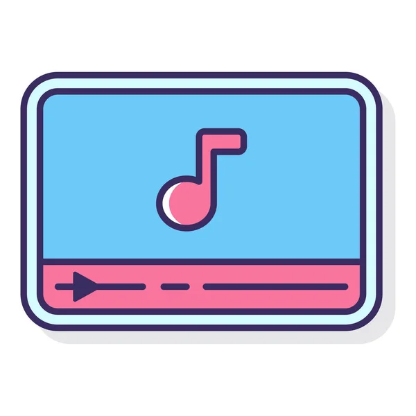 Icono Música Película Estilo Contorno Lleno — Vector de stock