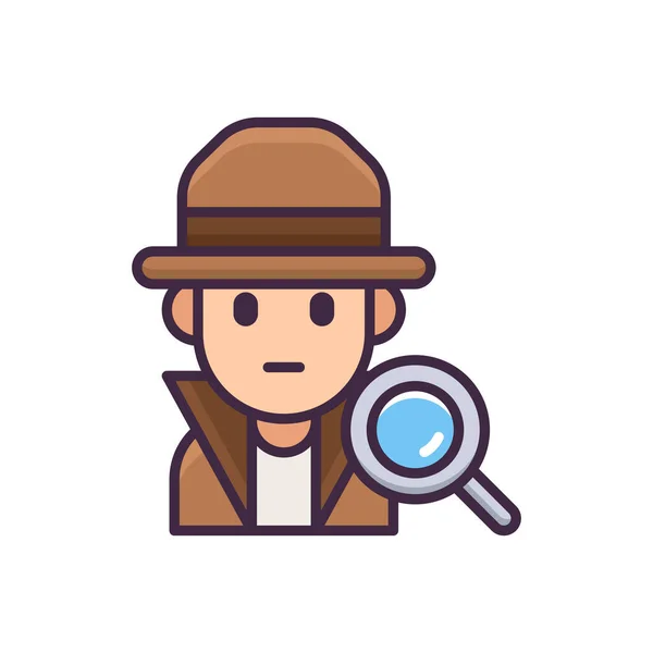 Hombre Detective Icono Masculino — Vector de stock