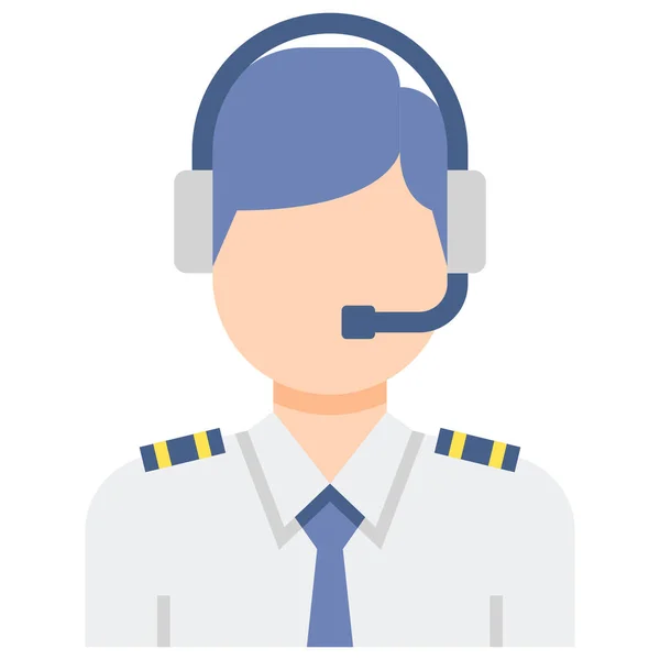 Airline Male Icon Flat Style — Stockvector