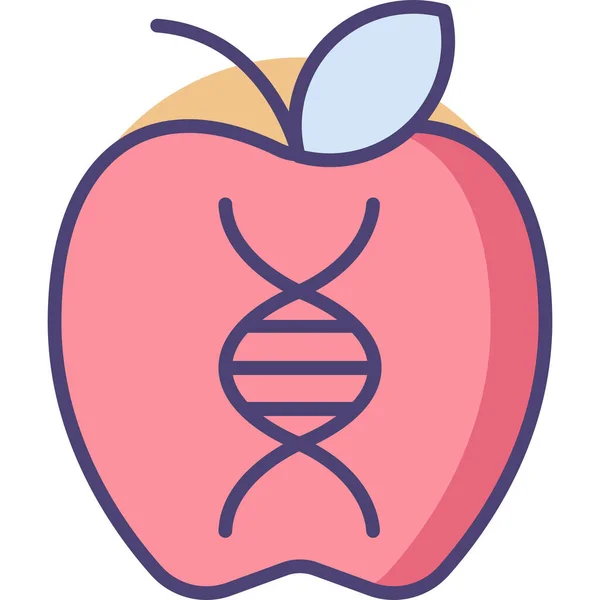 Ícone Organismos Dna Maçã Estilo Esboço Preenchido —  Vetores de Stock