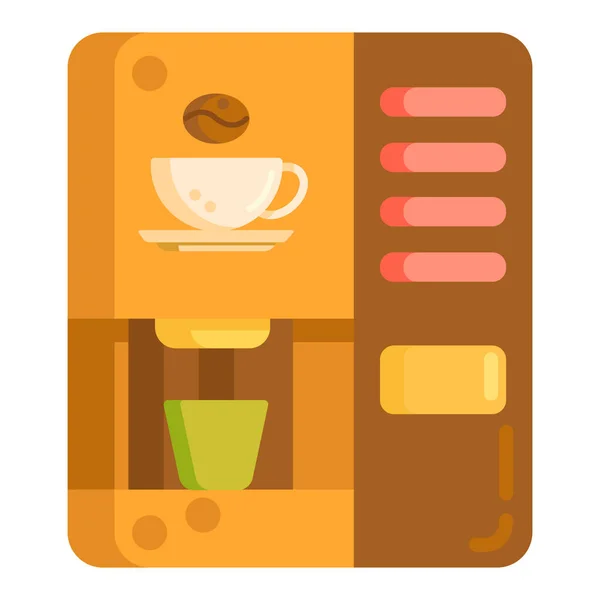 Cafetera Máquina Café Instantánea Icono Máquina Café Estilo Plano — Vector de stock