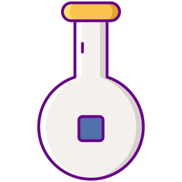 Boiling Flask Laboratory Icon Filled Outline Style — Stockvector