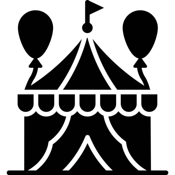 Circo Circo Tenda Culturas Ícone Estilo Sólido —  Vetores de Stock