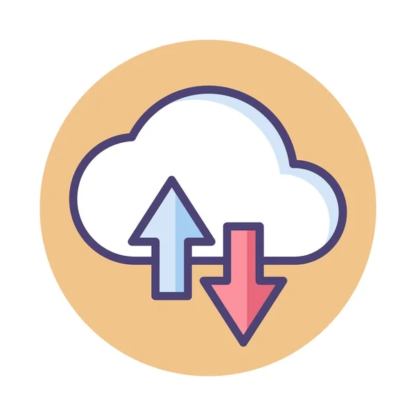 Cloud Architektur Cloud Datenbank Symbol Badge Stil — Stockvektor