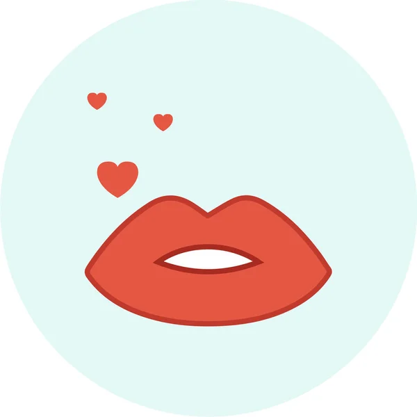 Ícone Beijo Coração Valentine Estilo Esboço Preenchido —  Vetores de Stock