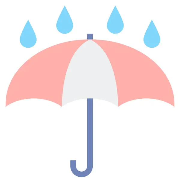 Skydd Regn Paraply Ikon Platt Stil — Stock vektor