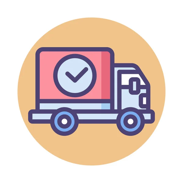 Delivered Delivery Logistics Icon Badge Style — Stock Vector