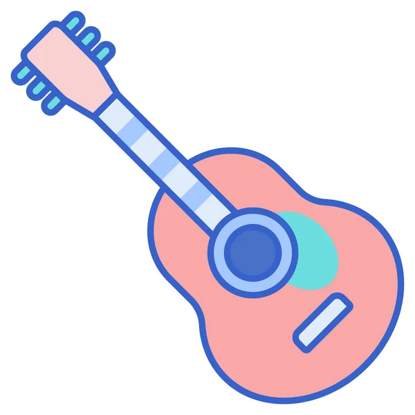 Instrumento Guitarra Icono Música — Vector de stock