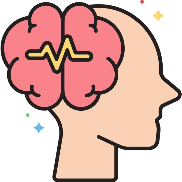 Brain Brainstorm Epilepsy Icon Filled Outline Style — Stockový vektor
