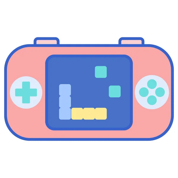 Console Game Handheld Icon Filled Outline Style — Stock Vector